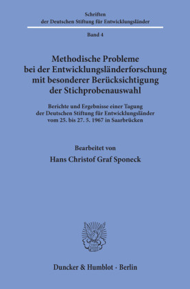 Methodische Probleme bei der Entwicklungsländerforschung mit besonderer Berücksichtigung der Stichprobenauswahl.