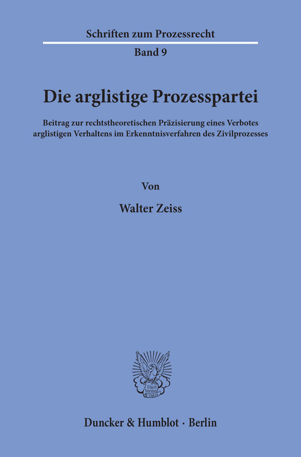 Die arglistige Prozesspartei. main product photo