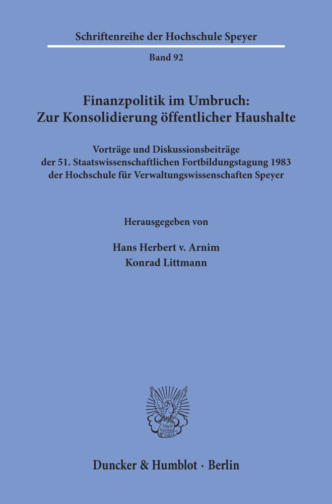 Finanzpolitik im Umbruch: Zur Konsolidierung öffentlicher Haushalte. main product photo
