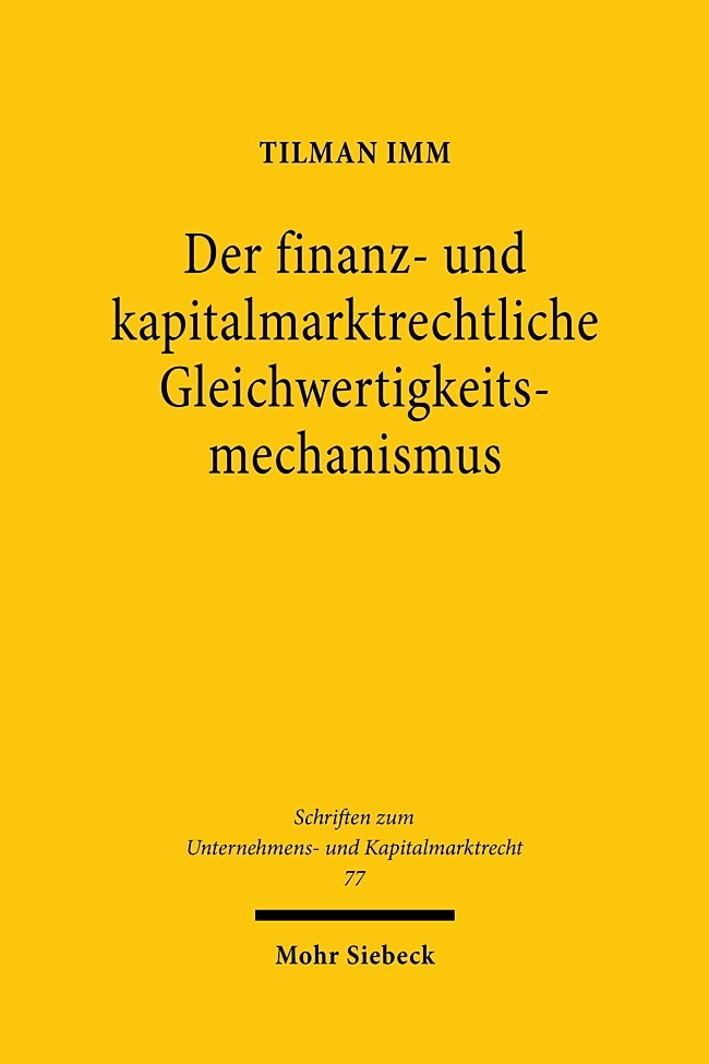 Der finanz- und kapitalmarktrechtliche Gleichwertigkeitsmechanismus main product photo