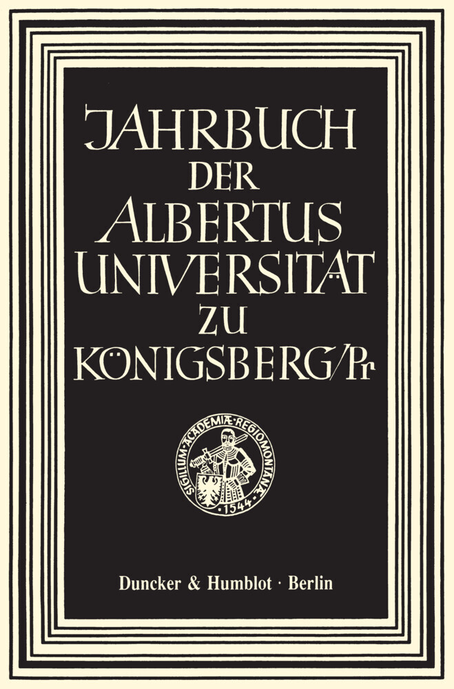 Jahrbuch der Albertus-Universität zu Königsberg/Pr. main product photo