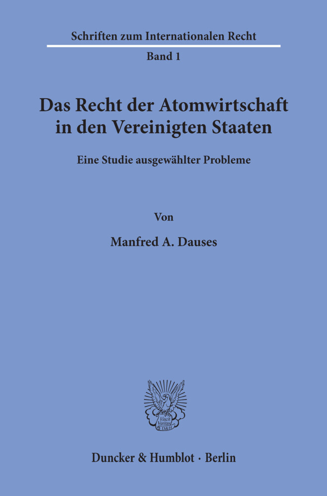 Das Recht der Atomwirtschaft in den Vereinigten Staaten. main product photo