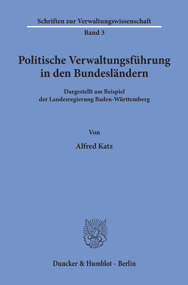Politische Verwaltungsführung in den Bundesländern. main product photo