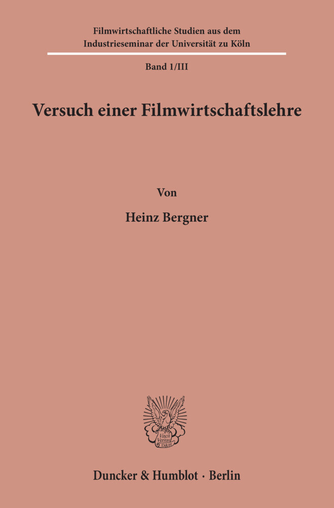 Versuch einer Filmwirtschaftslehre. main product photo