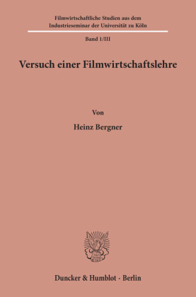 Versuch einer Filmwirtschaftslehre.