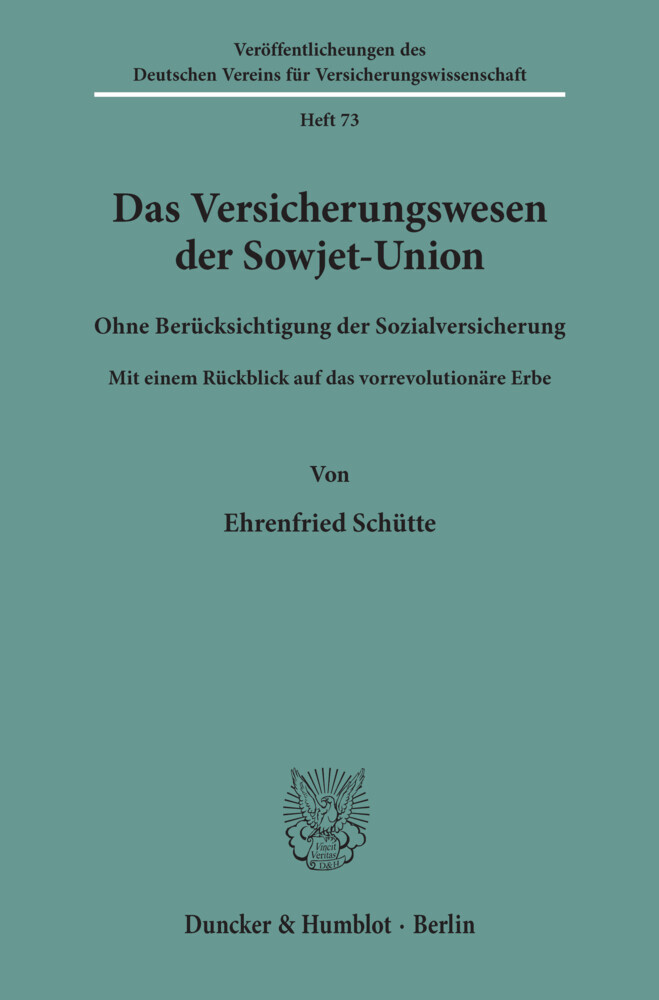 Das Versicherungswesen der Sowjet-Union main product photo
