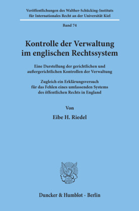 Kontrolle der Verwaltung im englischen Rechtssystem.