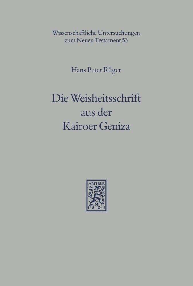 Die Weisheitsschrift aus der Kairoer Geniza main product photo