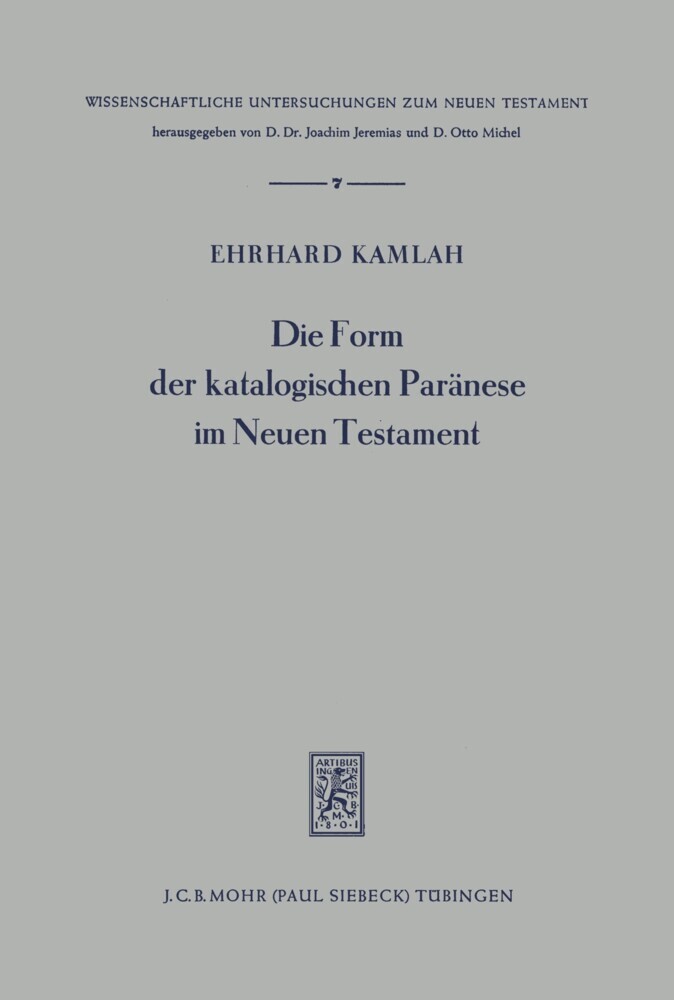 Die Form der katalogischen Paränese im Neuen Testament main product photo