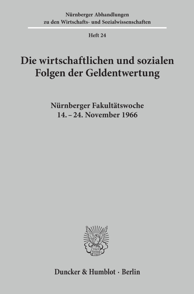 Die wirtschaftlichen und sozialen Folgen der Geldentwertung. main product photo