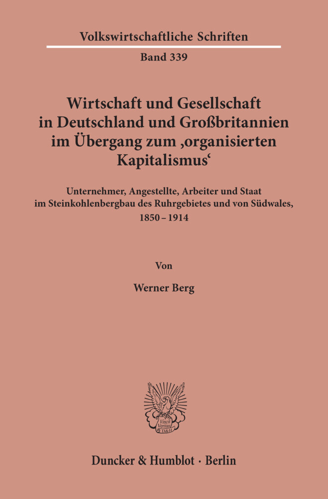Wirtschaft und Gesellschaft in Deutschland und Großbritannien im Übergang zum »organisierten Kapitalismus«. main product photo