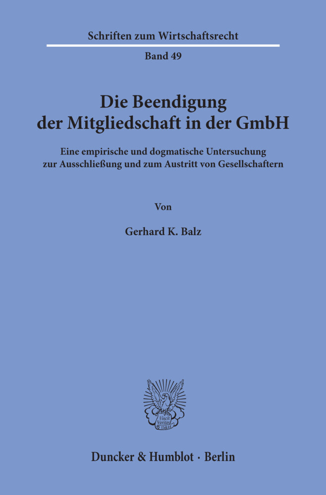 Die Beendigung der Mitgliedschaft in der GmbH. main product photo