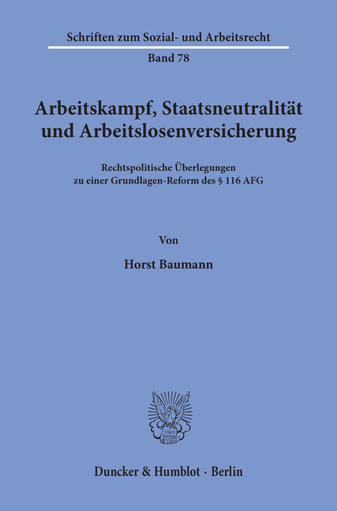 Arbeitskampf, Staatsneutralität und Arbeitslosenversicherung. main product photo