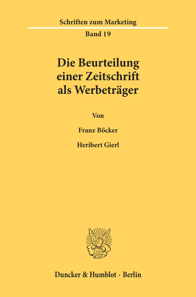 Die Beurteilung einer Zeitschrift als Werbeträger. main product photo