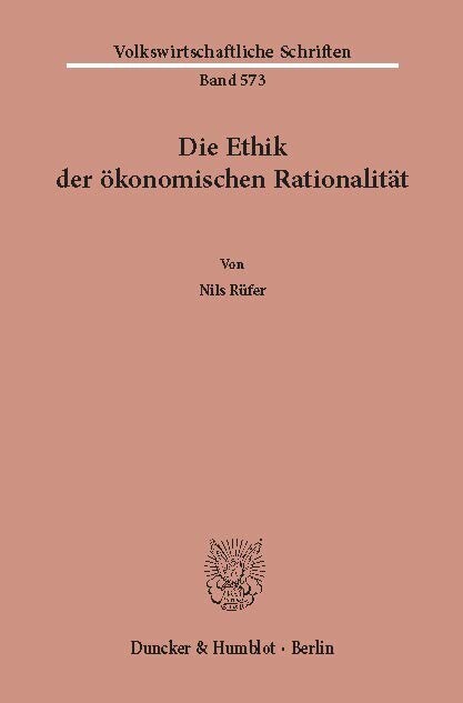 Die Ethik der ökonomischen Rationalität. main product photo
