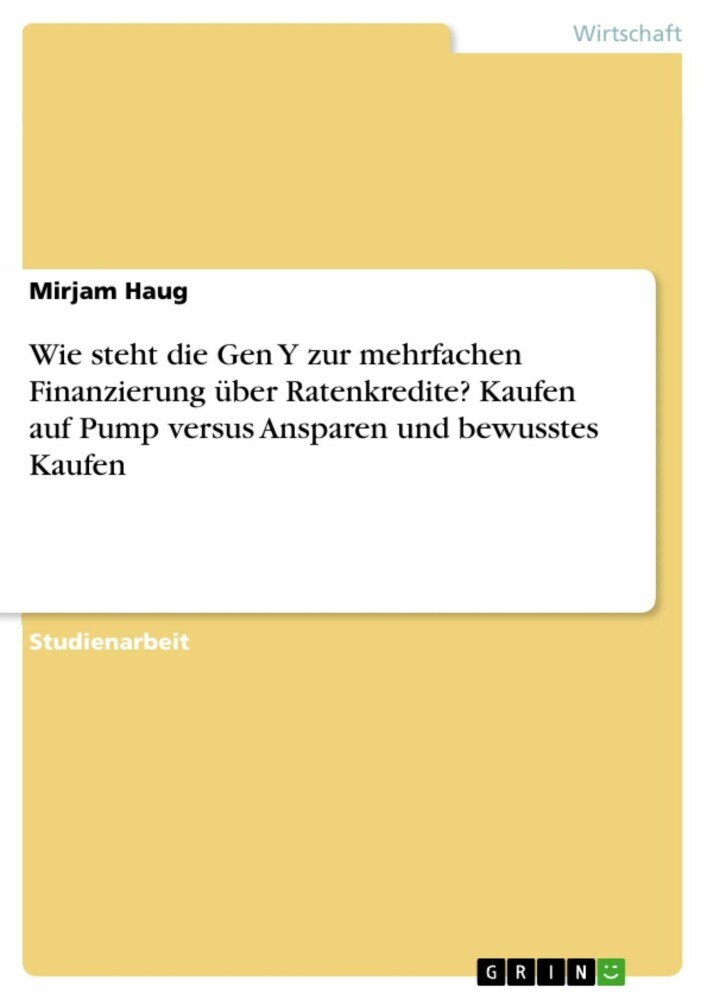 Wie steht die Gen Y zur mehrfachen Finanzierung über Ratenkredite? Kaufen auf Pump versus Ansparen und bewusstes Kaufen main product photo