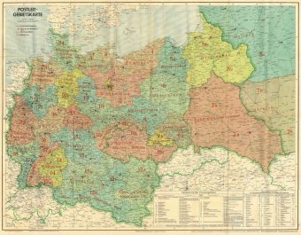Großdeutsches Reich - Postleit-Gebietskarte, März 1944, 2 Teile
