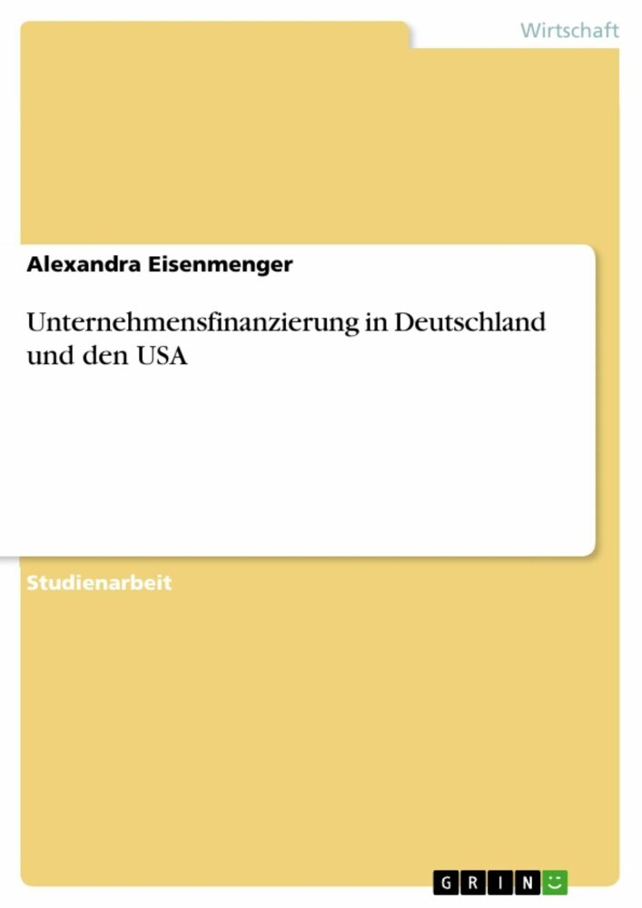 Unternehmensfinanzierung in Deutschland und den USA main product photo