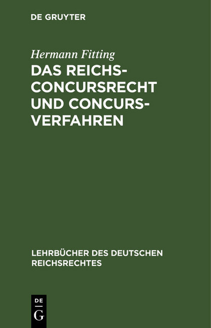 Das Reichs-Concursrecht und Concursverfahren main product photo