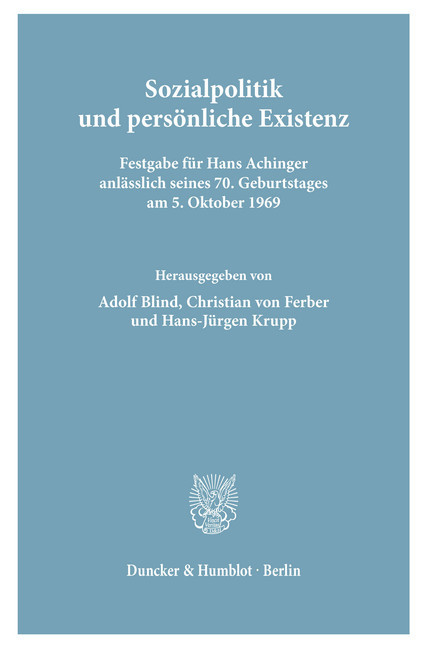 Sozialpolitik und persönliche Existenz. main product photo