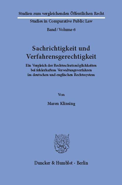 Sachrichtigkeit und Verfahrensgerechtigkeit. main product photo
