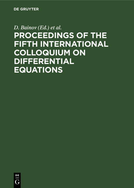 Proceedings of the Fifth International Colloquium on Differential Equations main product photo
