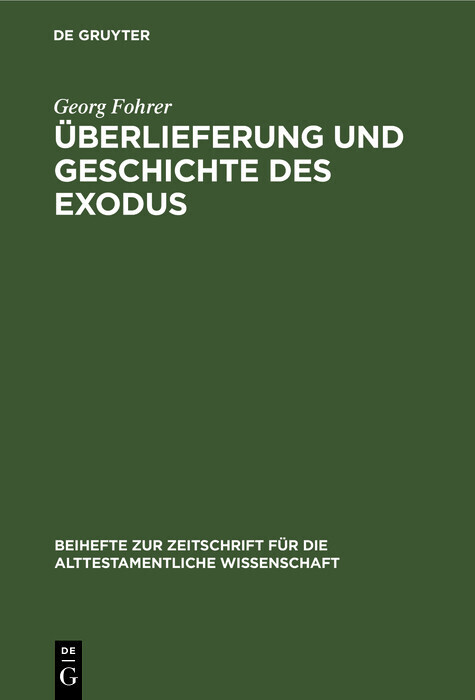 Überlieferung und Geschichte des Exodus main product photo