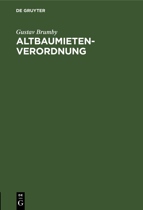 Altbaumietenverordnung main product photo