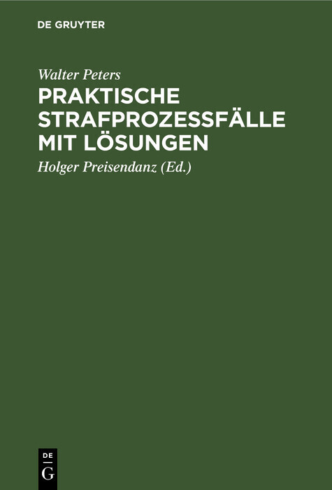 Praktische Strafprozeßfälle mit Lösungen main product photo