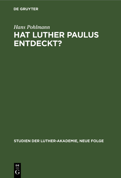 Hat Luther Paulus Entdeckt? main product photo