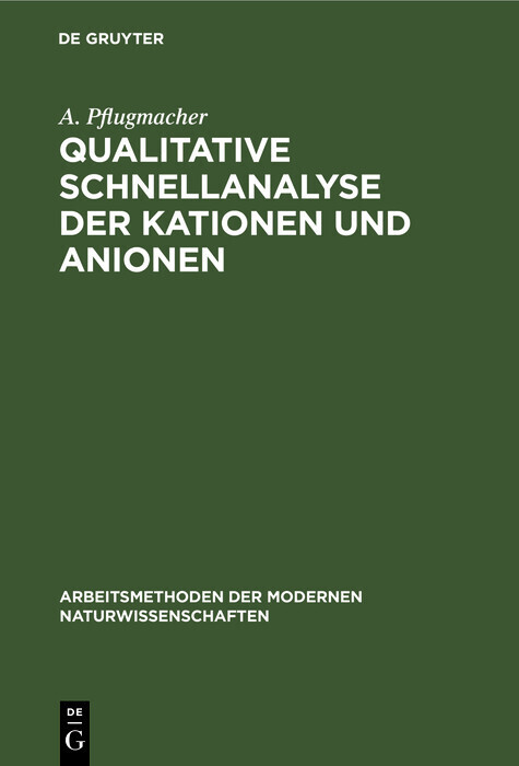 Qualitative Schnellanalyse der Kationen und Anionen main product photo