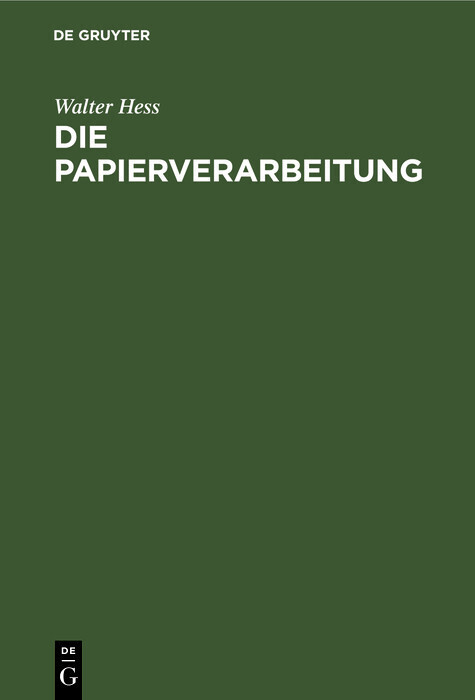 Die Papierverarbeitung main product photo