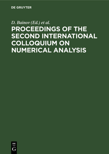Proceedings of the Second International Colloquium on Numerical Analysis main product photo