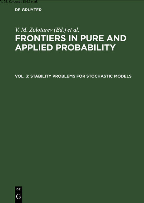 Stability Problems for Stochastic Models main product photo