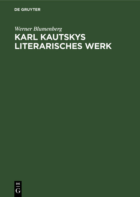Karl Kautskys Literarisches Werk main product photo
