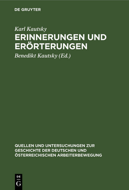 Erinnerungen und Erörterungen main product photo