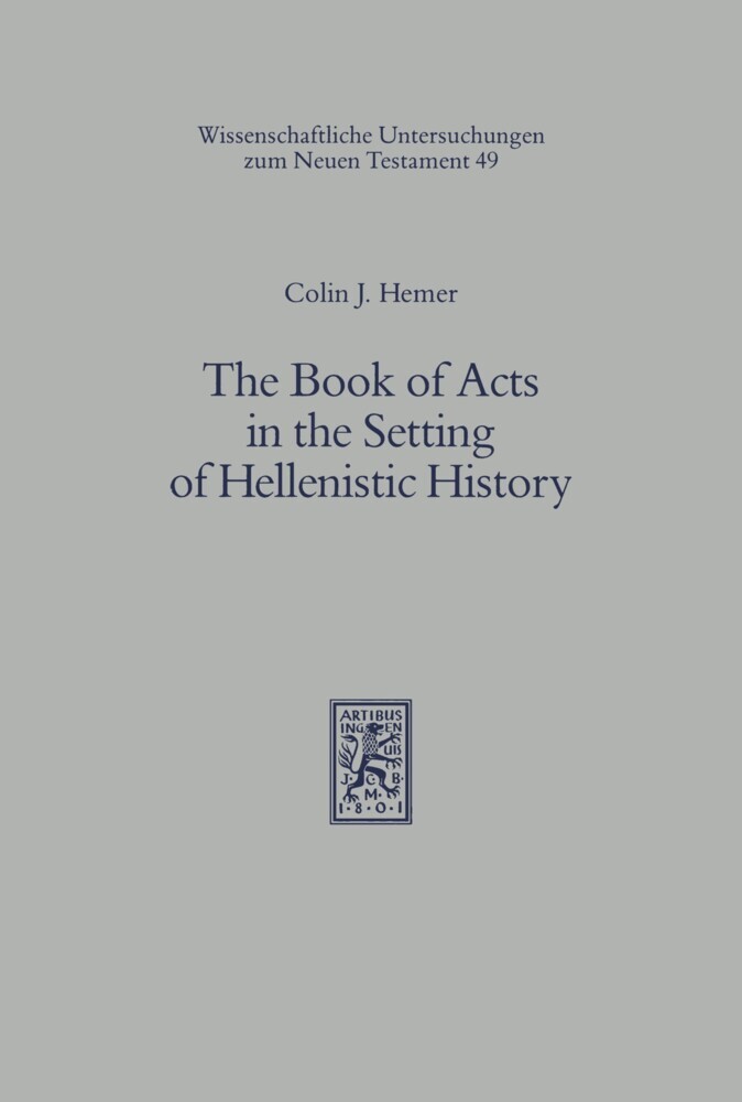 The Book of Acts in the Setting of Hellenistic History main product photo