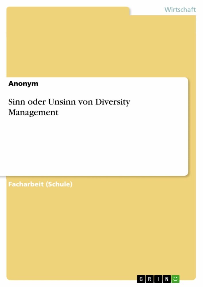 Sinn oder Unsinn von Diversity Management main product photo