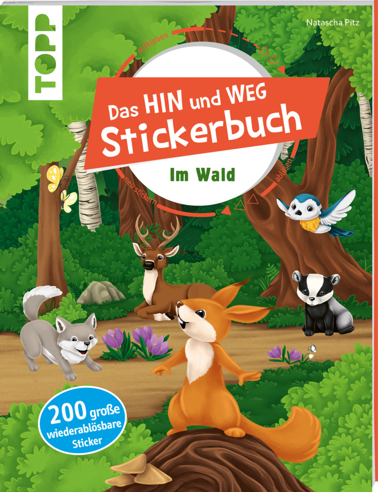 Das Hin-und-weg-Stickerbuch Im Wald main product photo