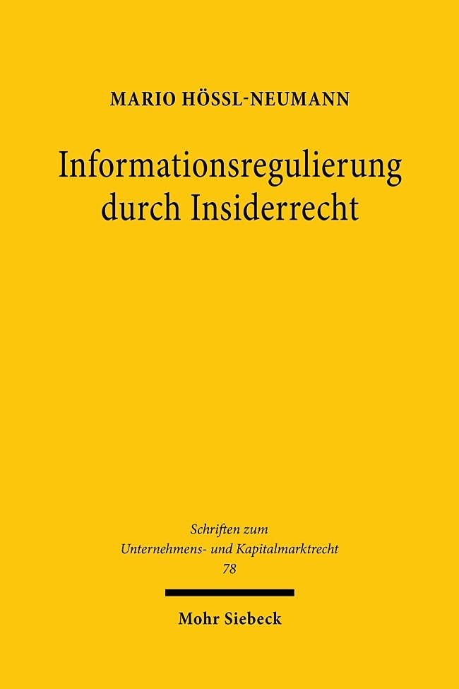 Informationsregulierung durch Insiderrecht main product photo