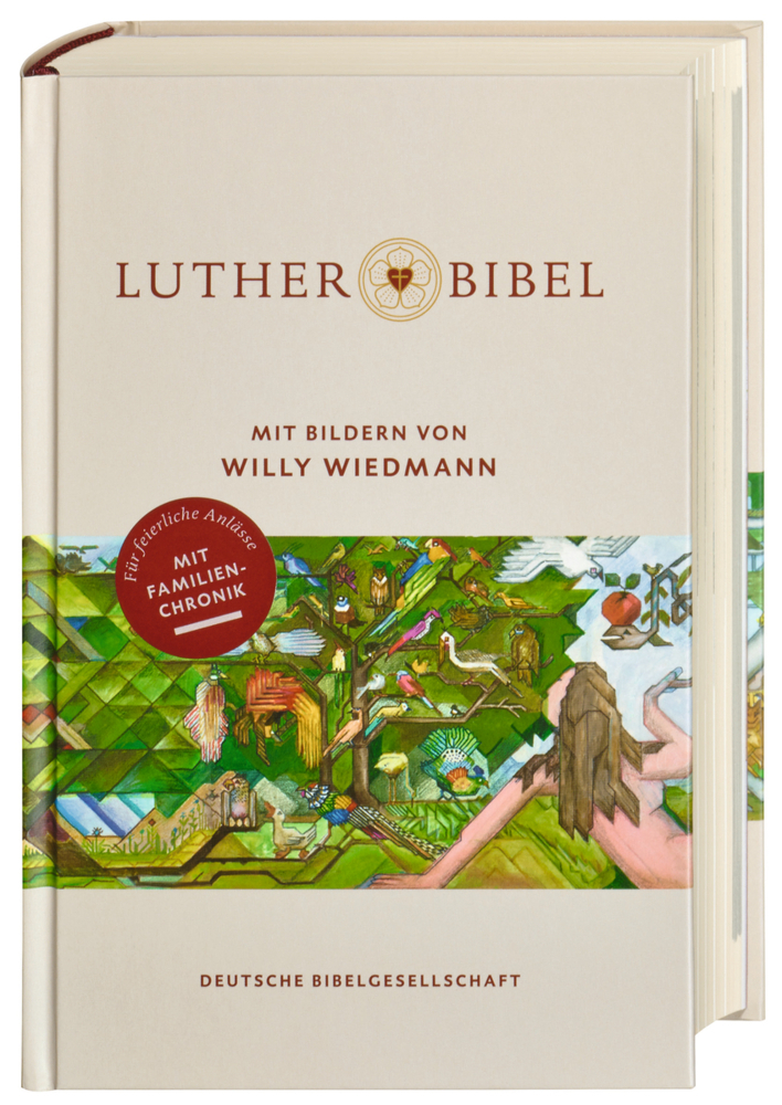 Lutherbibel mit Bildern von Willy Wiedmann. Mit Apokryphen und Familienchronik. Altes und Neues Testament mit den schönsten Bibel-Bildern des Stuttgarter Künstlers auf 36 Farbseiten. main product photo