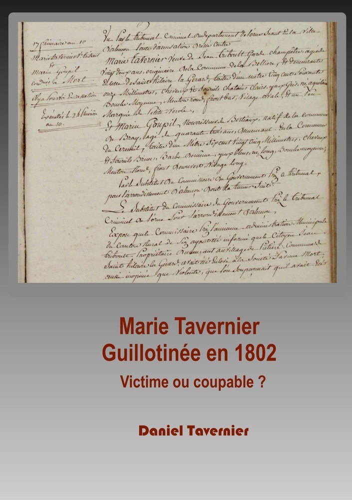 Marie Tavernier guillotinée en 1802 main product photo