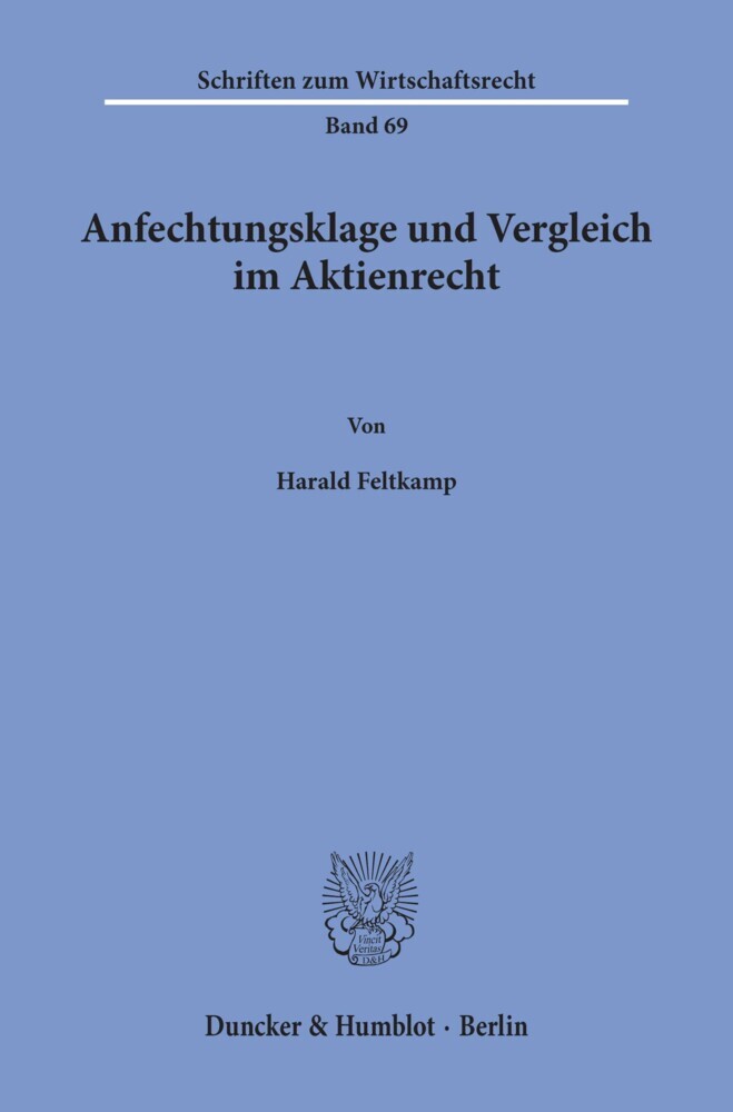 Anfechtungsklage und Vergleich im Aktienrecht. main product photo