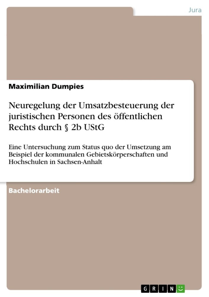 Neuregelung der Umsatzbesteuerung der juristischen Personen des öffentlichen Rechts durch 2b UStG main product photo