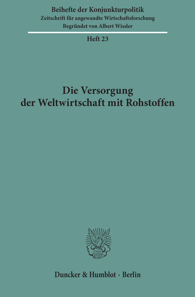 Die Versorgung der Weltwirtschaft mit Rohstoffen. main product photo