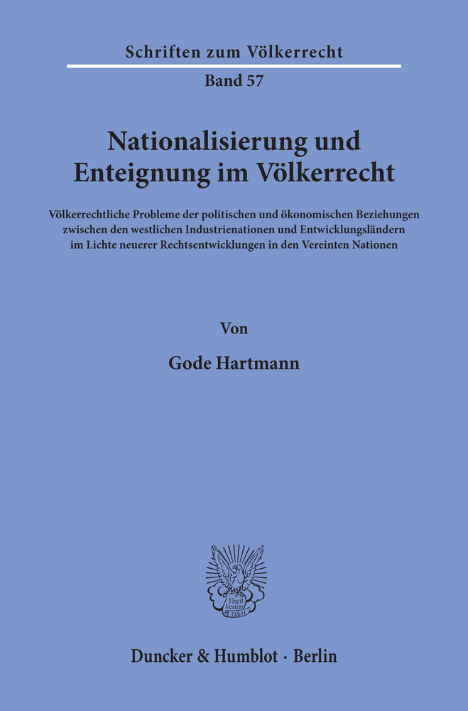 Nationalisierung und Enteignung im Völkerrecht. main product photo