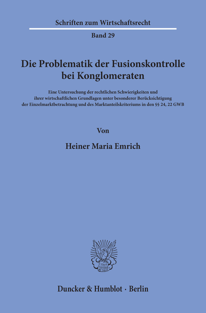 Die Problematik der Fusionskontrolle bei Konglomeraten. main product photo