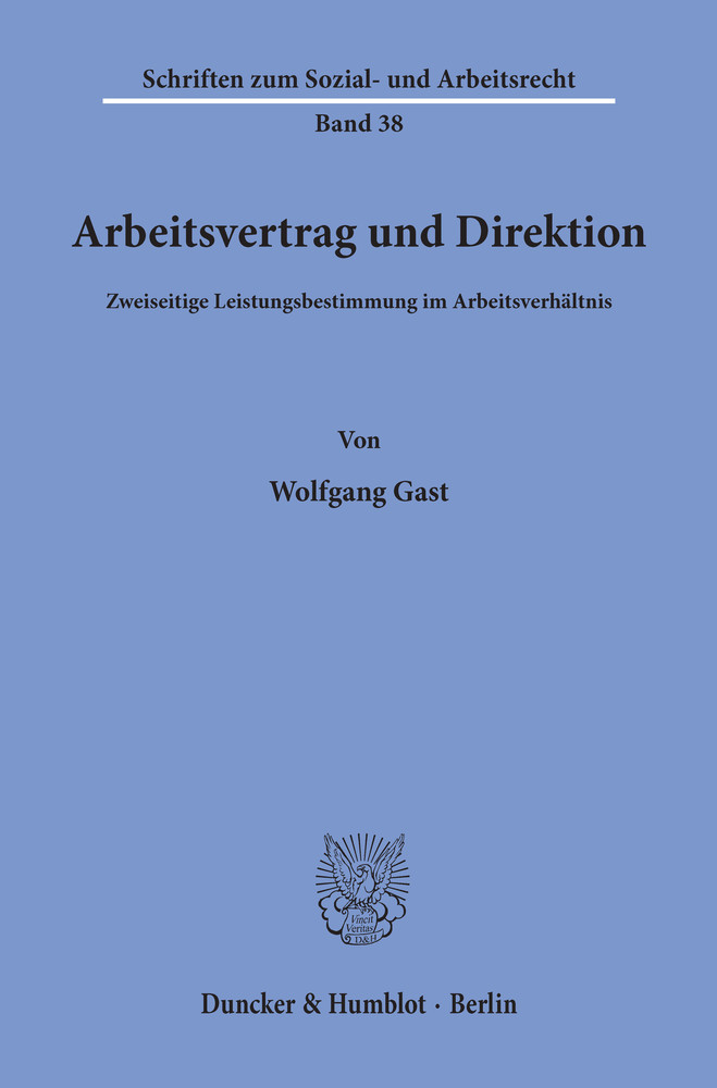 Arbeitsvertrag und Direktion. main product photo