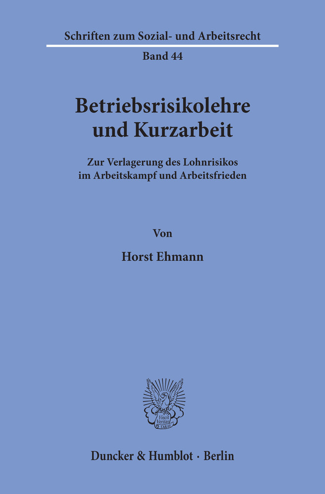 Betriebsrisikolehre und Kurzarbeit. main product photo