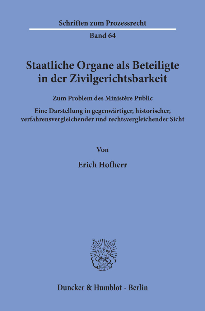 Staatliche Organe als Beteiligte in der Zivilgerichtsbarkeit. main product photo